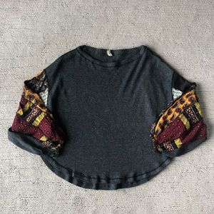 We the Free thermal with contrast fabric sleeve